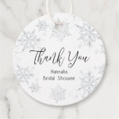 Winter Snowflakes Dank u Bedankjes Labels (Voorkant)