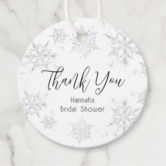 Winter Snowflakes Dank u Bedankjes Labels (Voorkant)