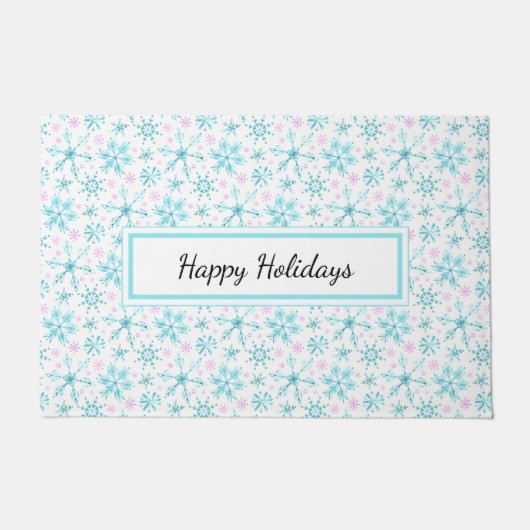 Winter Snowflakes Deurmat (Voorkant)