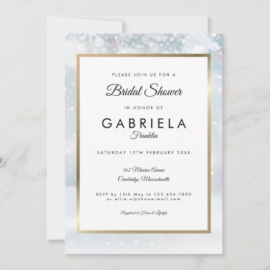 Winter Snowflakes Elegant Gold Vrijgezellenfeest Kaart (Voorkant)