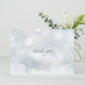 Winter Snowflakes Elegant modern script Bedankkaart (Staand voorkant)