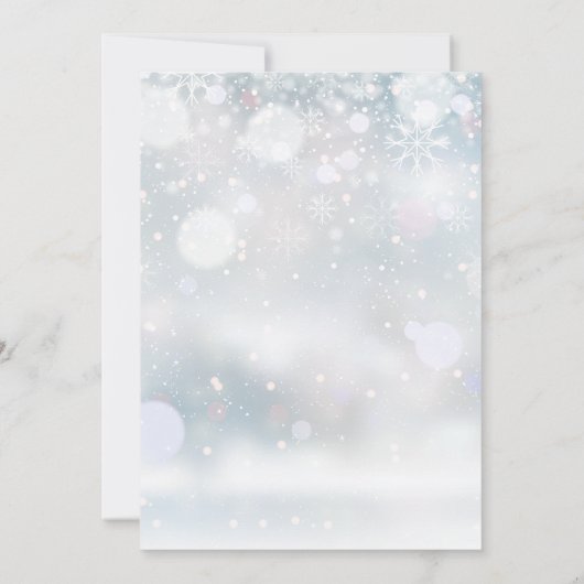 Winter Snowflakes Elegant Script Foto Save The Date (Achterkant)