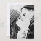 Winter Snowflakes Elegant Script Photo Weddenschap Kaart (Achterkant)