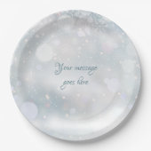 Winter Snowflakes Elegant Script Uw bericht Papieren Bordje (Voorkant)