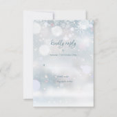 Winter Snowflakes Elegant Script Wedding RSVP (Voorkant)