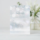 Winter Snowflakes Elegant Script Wedding RSVP (Staand voorkant)