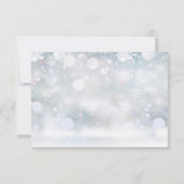 Winter Snowflakes Elegant Script Wedding RSVP Kaartje (Achterkant)