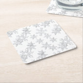 Winter Snowflakes Elegant White Kartonnen Onderzetters (Schuin)