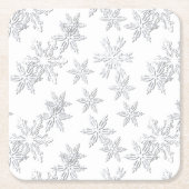 Winter Snowflakes Elegant White Kartonnen Onderzetters (Voorkant)
