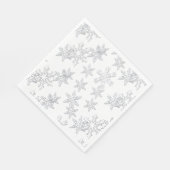 Winter Snowflakes Elegant White Servet (Hoek)