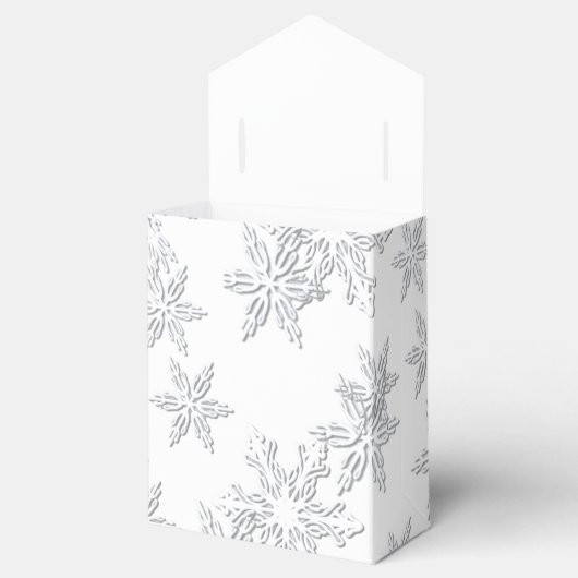 Winter Snowflakes Elegant White Tent Bedankdoosjes (Geopend)