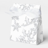 Winter Snowflakes Elegant White Tent Bedankdoosjes (Voorkant Zijde)