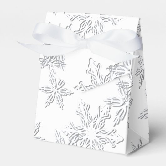 Winter Snowflakes Elegant White Tent Bedankdoosjes (Voorkant Zijde)