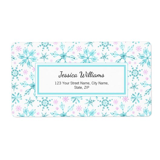 Winter Snowflakes Etiket (Voorkant)