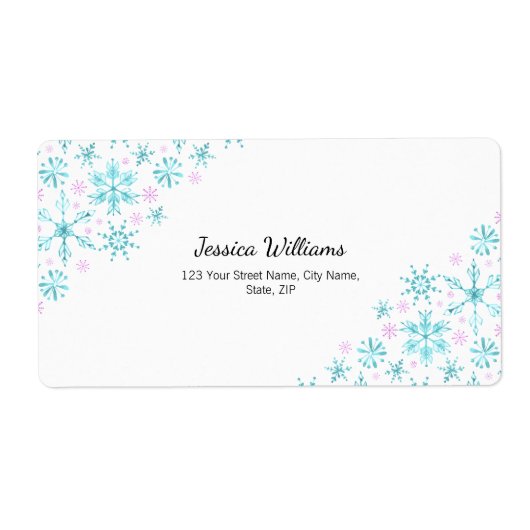 Winter Snowflakes Etiket (Voorkant)