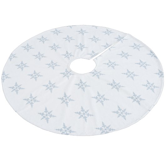 Winter Snowflakes Fleece Kerstboom Rok (Gekanteld)
