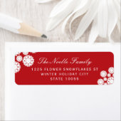 Winter Snowflakes Flowers Holiday Adresetiketten Etiket (Insitu)
