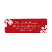 Winter Snowflakes Flowers Holiday Adresetiketten Etiket (Voorkant)