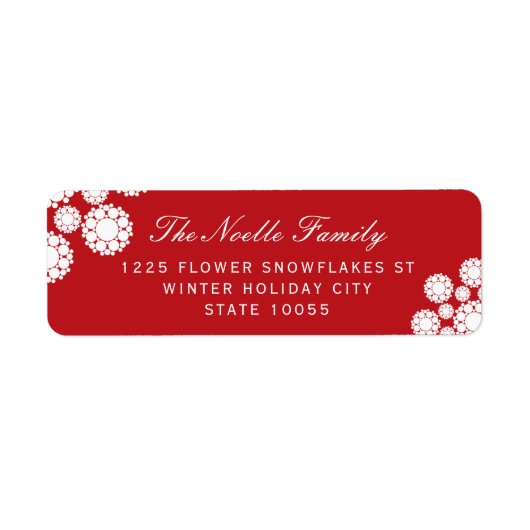 Winter Snowflakes Flowers Holiday Adresetiketten Etiket (Voorkant)