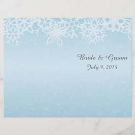Winter Snowflakes Folded Wedding Programme