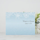 Winter Snowflakes Folded Wedding Programme (Staand voorkant)