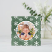 Winter Snowflakes Fotofamilie - kerstkaart (Staand voorkant)