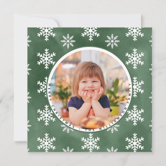 Winter Snowflakes Fotofamilie - kerstkaart (Voorkant)
