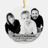 Winter Snowflakes Fotokerstversiering Keramisch Ornament (Voorkant)