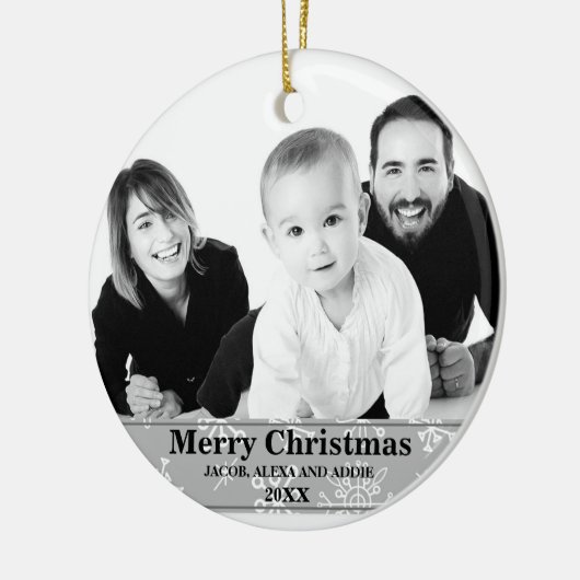 Winter Snowflakes Fotokerstversiering Keramisch Ornament (Links)