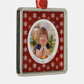 Winter Snowflakes Fotonaam kerstversiering Metalen Ornament (Rechts)