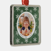 Winter Snowflakes Fotonaam kerstversiering Metalen Ornament (Rechts)