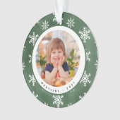 Winter Snowflakes Fotonaam kerstversiering Ornament (voorkant)