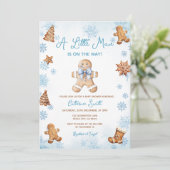 Winter Snowflakes Gingerbread Baby Shower Kaart (Staand voorkant)