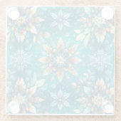 Winter Snowflakes  Glazen Onderzetter (Achterkant)