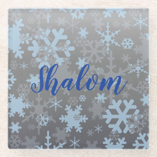 Winter Snowflakes Glazen Onderzetter (Voorkant)