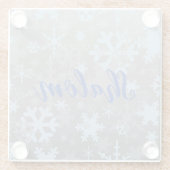 Winter Snowflakes Glazen Onderzetter (Achterkant)