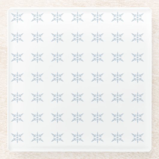 Winter Snowflakes Glazen Onderzetter (Voorkant)
