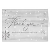 Winter Snowflakes Gray Baby shower Dank u (Voorkant Horizontaal)