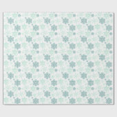Winter Snowflakes Green Pattern Wrapping Paper Cadeaupapier (Vlak)