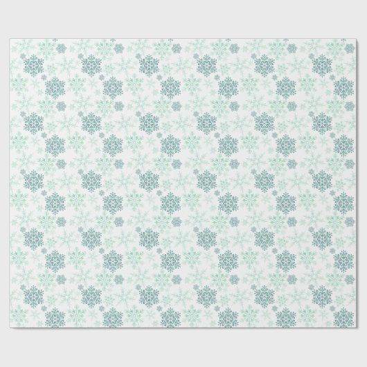 Winter Snowflakes Green Pattern Wrapping Paper Cadeaupapier (Vlak)