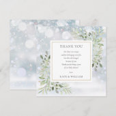 Winter Snowflakes Greenery Baby shower Poem Bedankkaart (Voorkant / Achterkant)