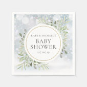 Winter Snowflakes Greenery Baby shower Servet (Voorkant)