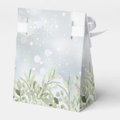 Winter Snowflakes Greenery Foliage Baby shower Bedankdoosjes (Achterkant)