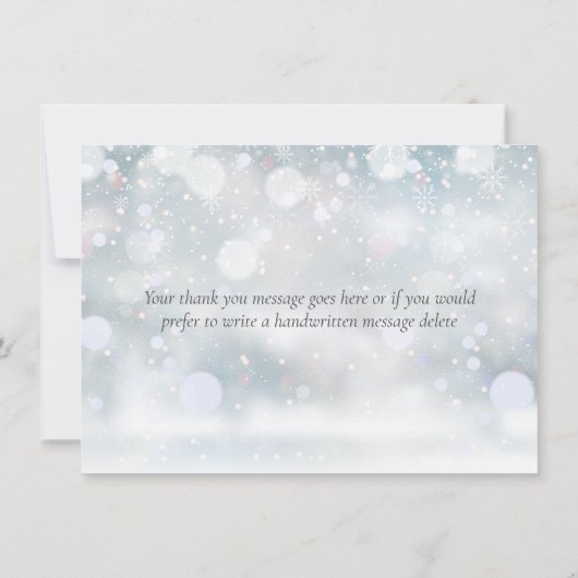 Winter Snowflakes Greenery Foliage Bedankkaart (Achterkant)