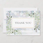 Winter Snowflakes Greenery Foliage Bedankkaart (Voorkant)