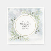 Winter Snowflakes Greenery Foliage Servet (Voorkant)