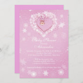 Winter Snowflakes Harde Baby shower Kaart (Voorkant / Achterkant)