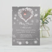 Winter Snowflakes Harde Baby shower Kaart (Staand voorkant)