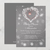 Winter Snowflakes Harde Baby shower Kaart (Voorkant / Achterkant)