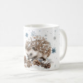 Winter Snowflakes Hedgehog Let it snow Christmas Koffiemok (Voorkant rechts)